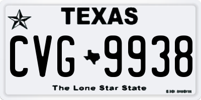 TX license plate CVG9938