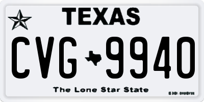 TX license plate CVG9940