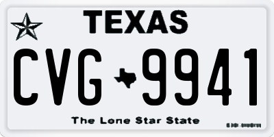 TX license plate CVG9941