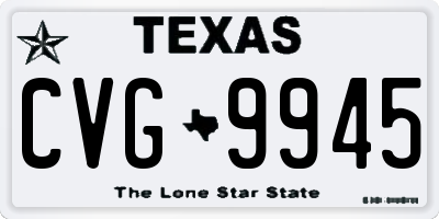 TX license plate CVG9945