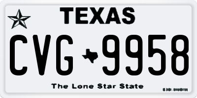 TX license plate CVG9958