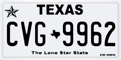 TX license plate CVG9962