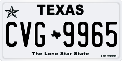 TX license plate CVG9965