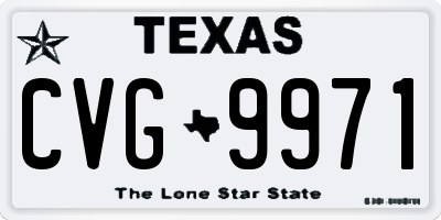 TX license plate CVG9971