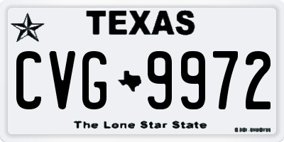TX license plate CVG9972