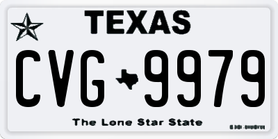 TX license plate CVG9979