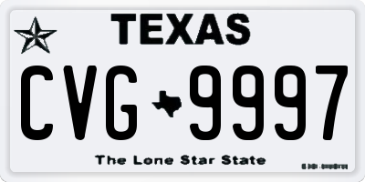 TX license plate CVG9997
