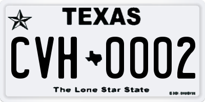 TX license plate CVH0002