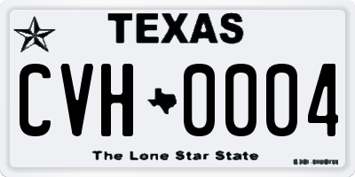 TX license plate CVH0004