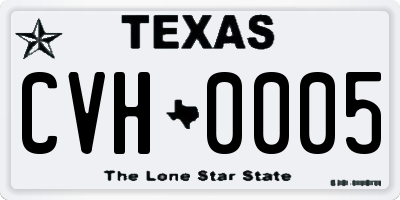 TX license plate CVH0005