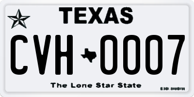 TX license plate CVH0007