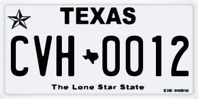 TX license plate CVH0012