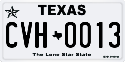 TX license plate CVH0013