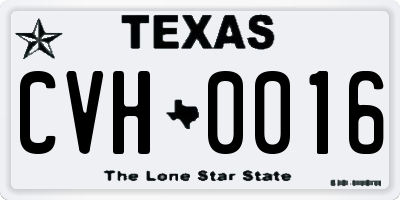 TX license plate CVH0016