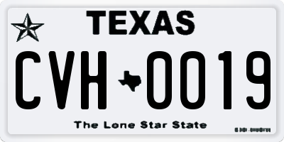 TX license plate CVH0019