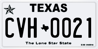 TX license plate CVH0021