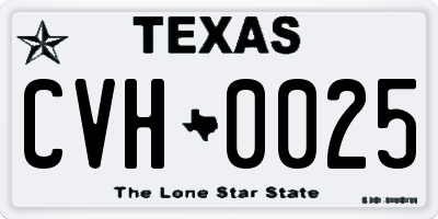 TX license plate CVH0025