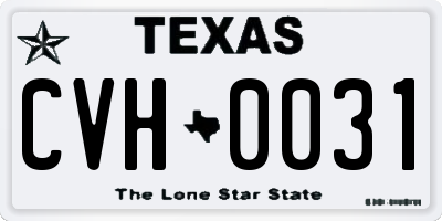 TX license plate CVH0031