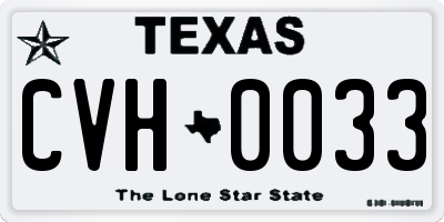 TX license plate CVH0033