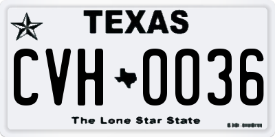 TX license plate CVH0036