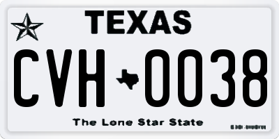 TX license plate CVH0038
