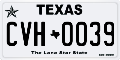 TX license plate CVH0039