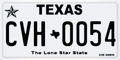 TX license plate CVH0054