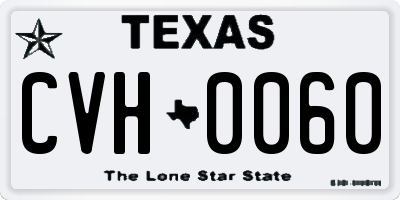 TX license plate CVH0060