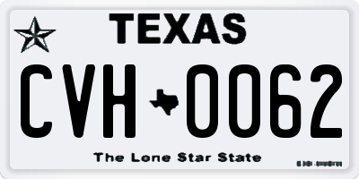 TX license plate CVH0062