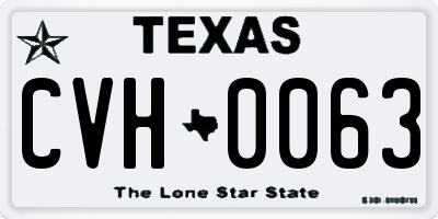 TX license plate CVH0063