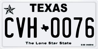 TX license plate CVH0076