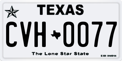 TX license plate CVH0077