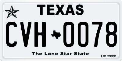 TX license plate CVH0078