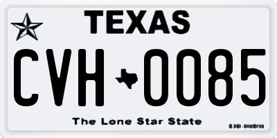 TX license plate CVH0085
