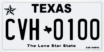 TX license plate CVH0100