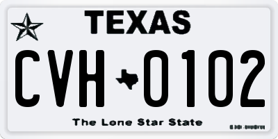 TX license plate CVH0102
