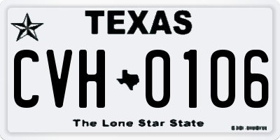TX license plate CVH0106