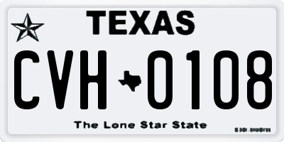 TX license plate CVH0108