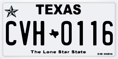 TX license plate CVH0116
