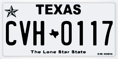 TX license plate CVH0117