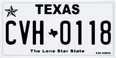 TX license plate CVH0118