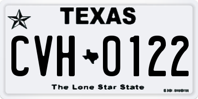 TX license plate CVH0122