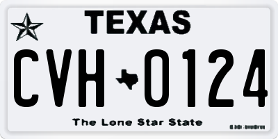 TX license plate CVH0124