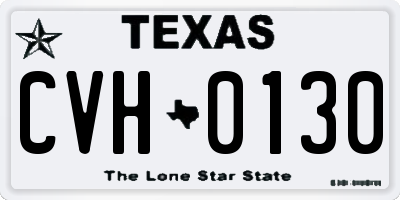 TX license plate CVH0130