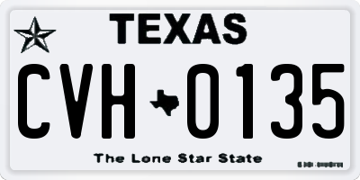 TX license plate CVH0135