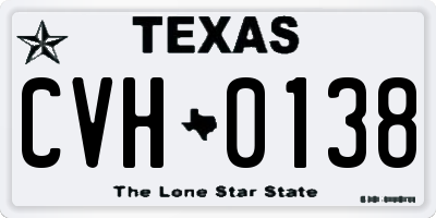 TX license plate CVH0138