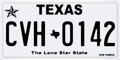 TX license plate CVH0142