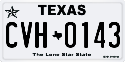 TX license plate CVH0143