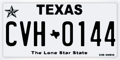 TX license plate CVH0144