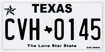 TX license plate CVH0145